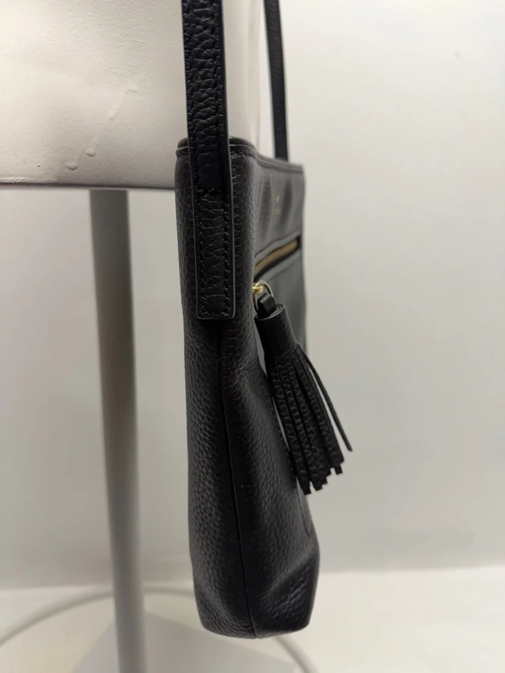 Kate Spade Chester Street Dessi Crossbody Bag Pebbled Leather Purse Black Gold